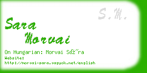 sara morvai business card